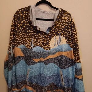 Miss Look Sweatshirt Women’s Plus 3XL Pullover, Desert Night Fall Pockets NWD